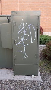Before Graffiti Removal in West Seneca, New York by Carolina Clean.