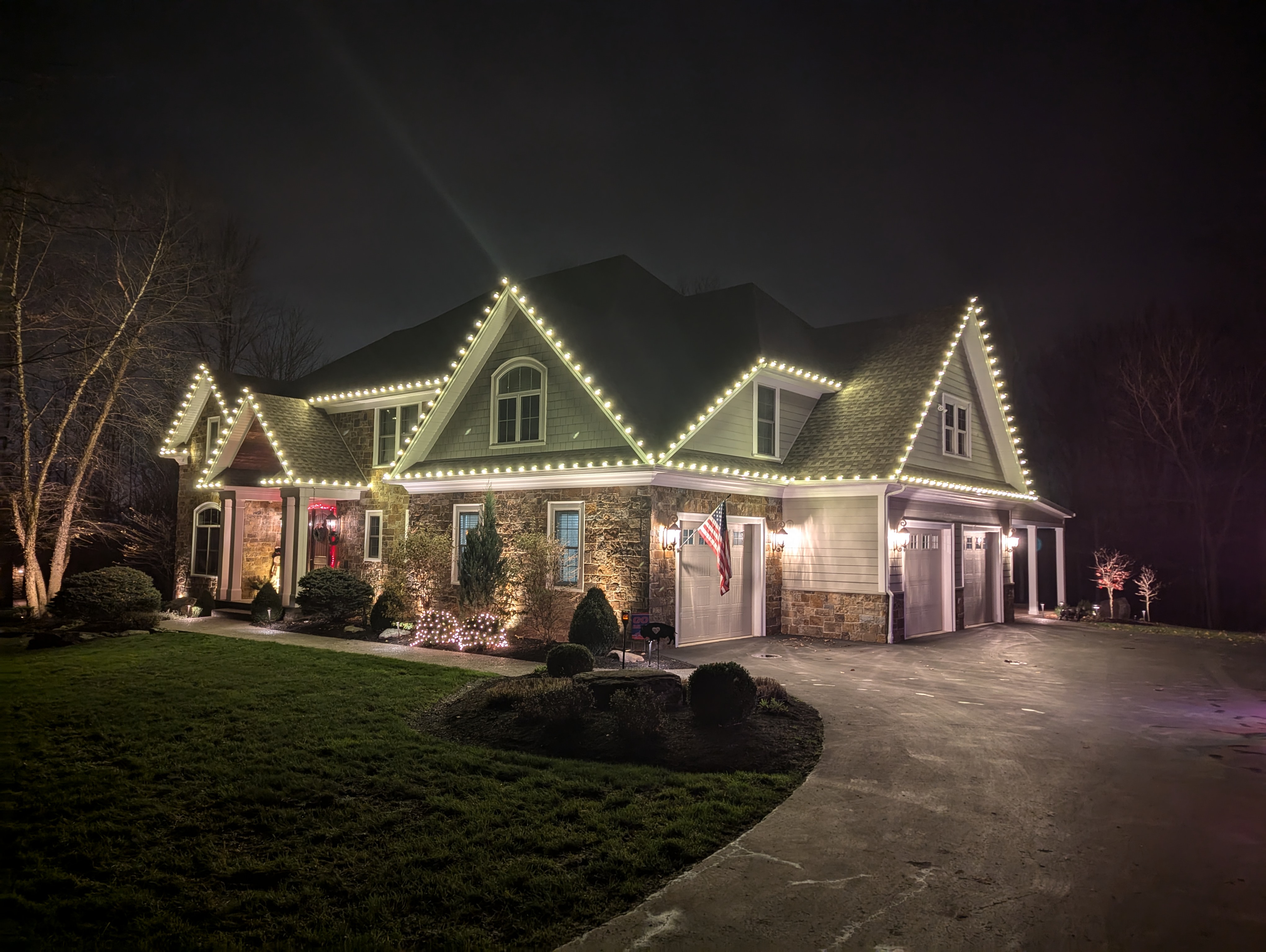 Warm-white architectural lighting installed by Carolina Clean WNY